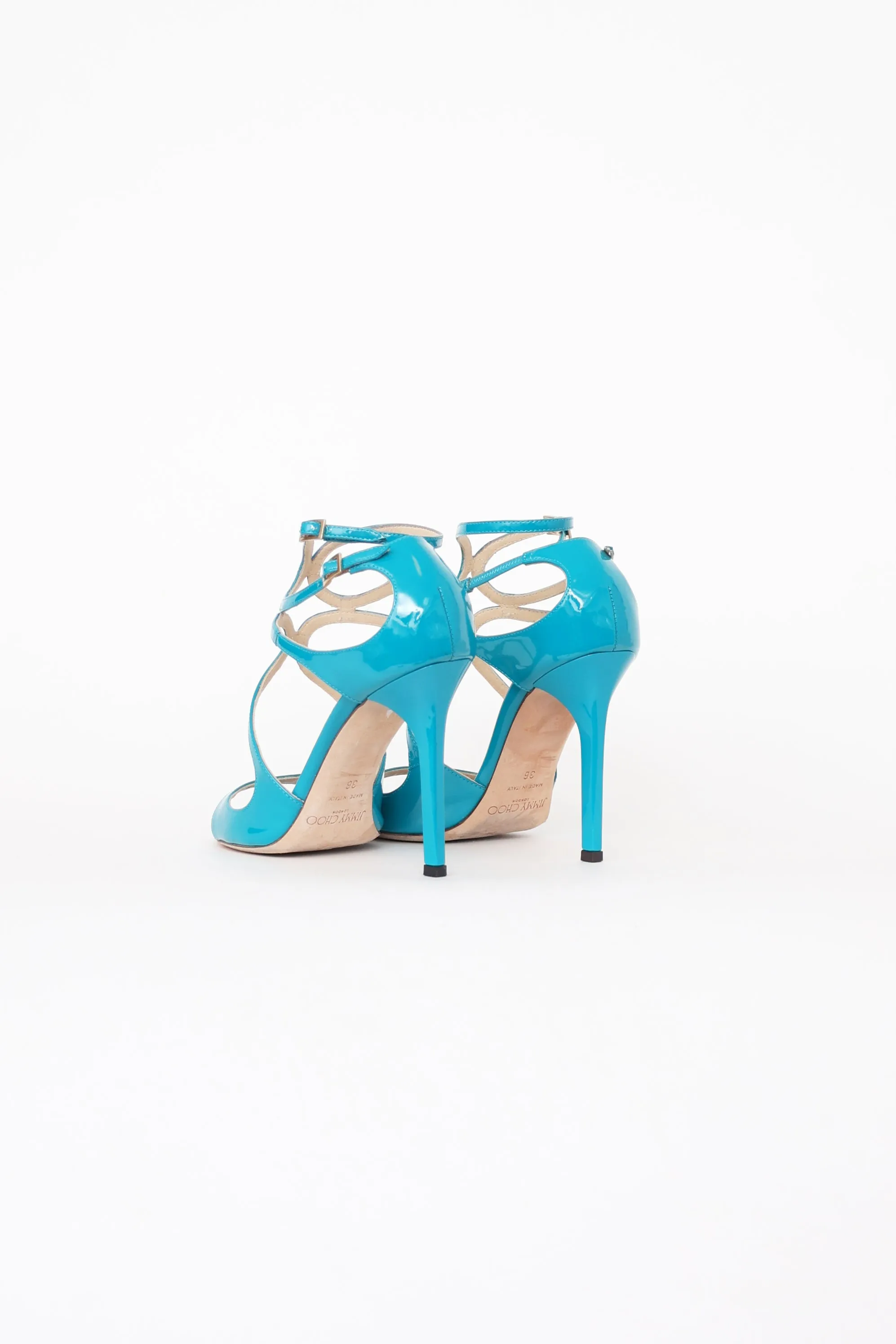 Teal Patent Leather Strap Pump