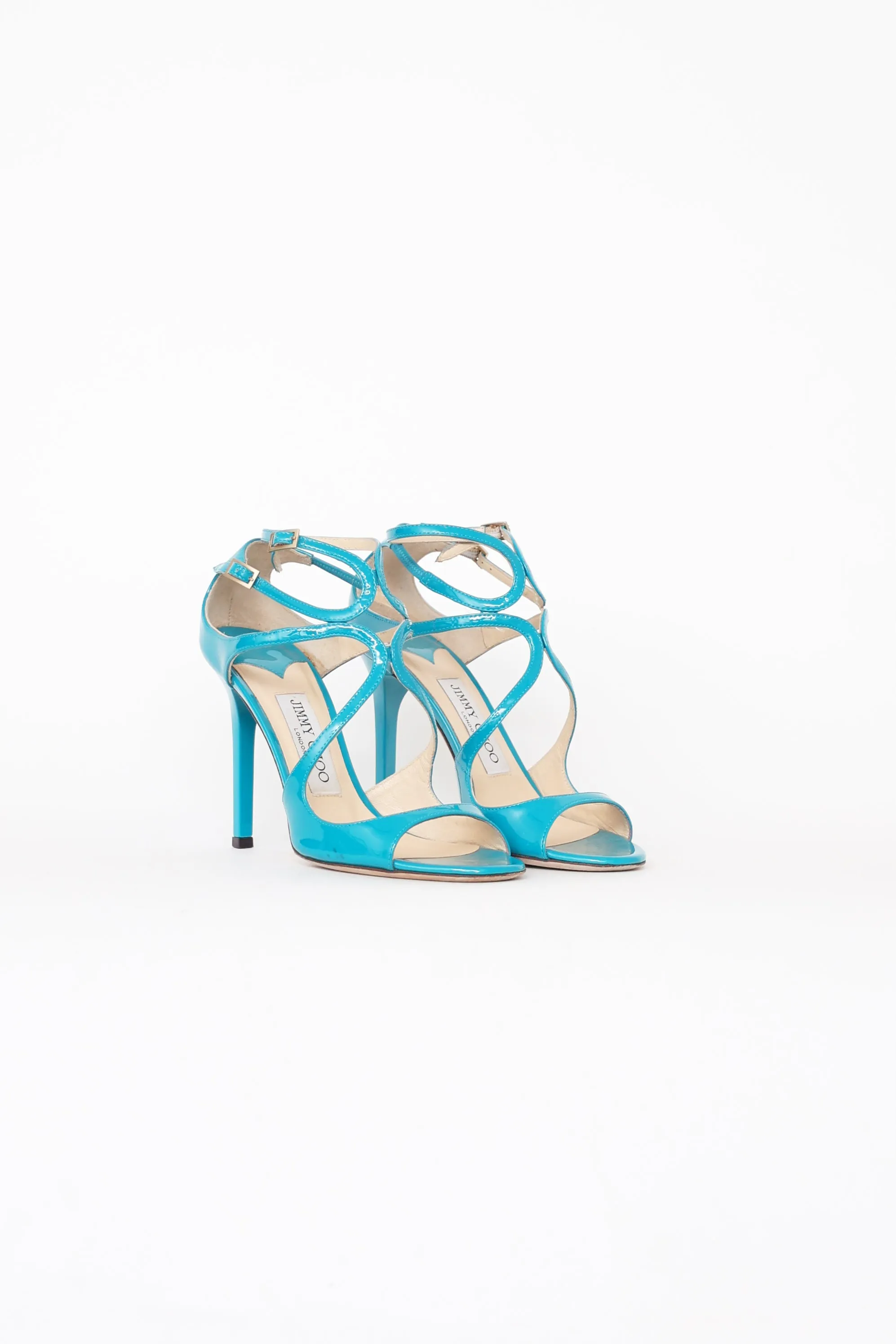 Teal Patent Leather Strap Pump
