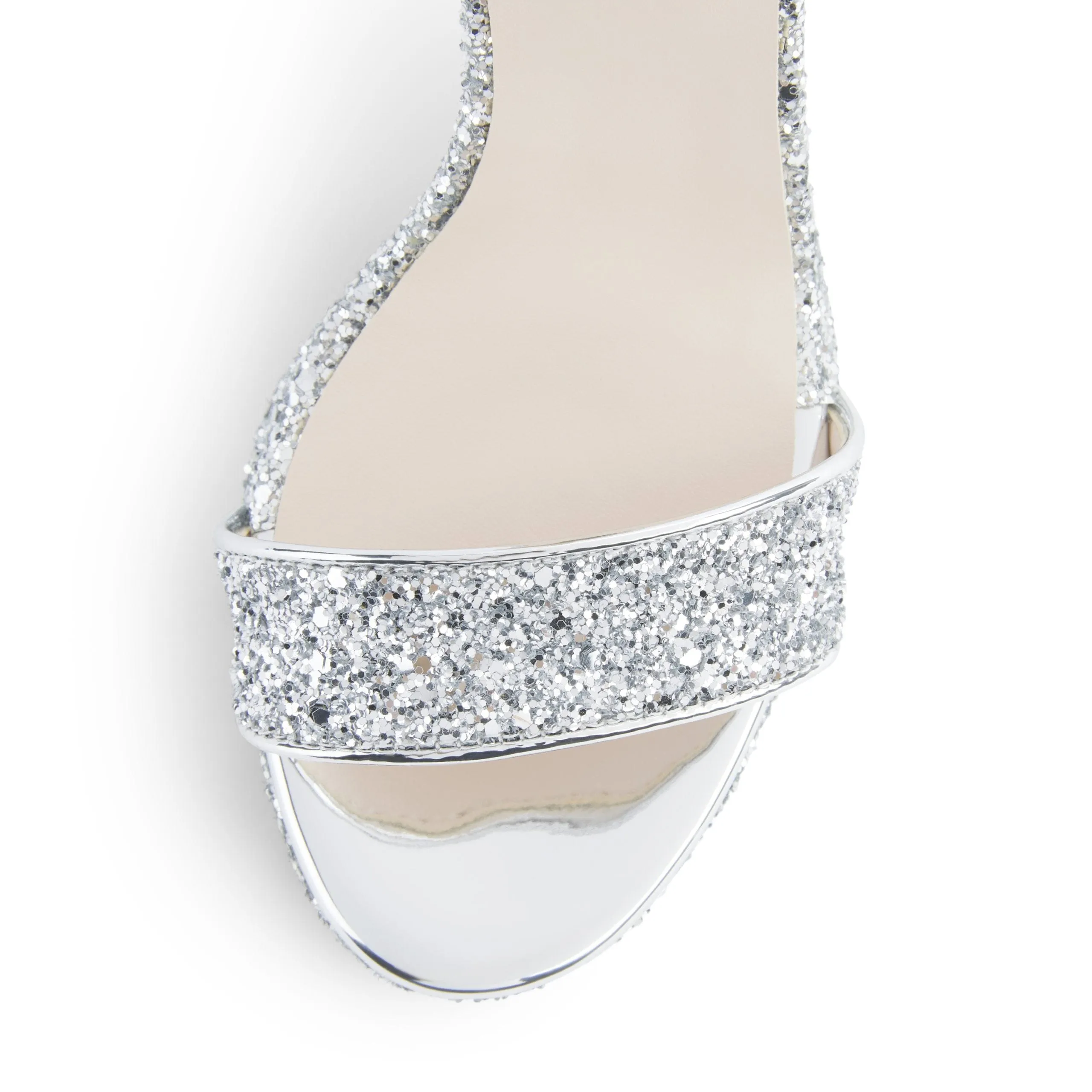 The Las Vegas Vegan Leather Glittered Stilettos | Platinum