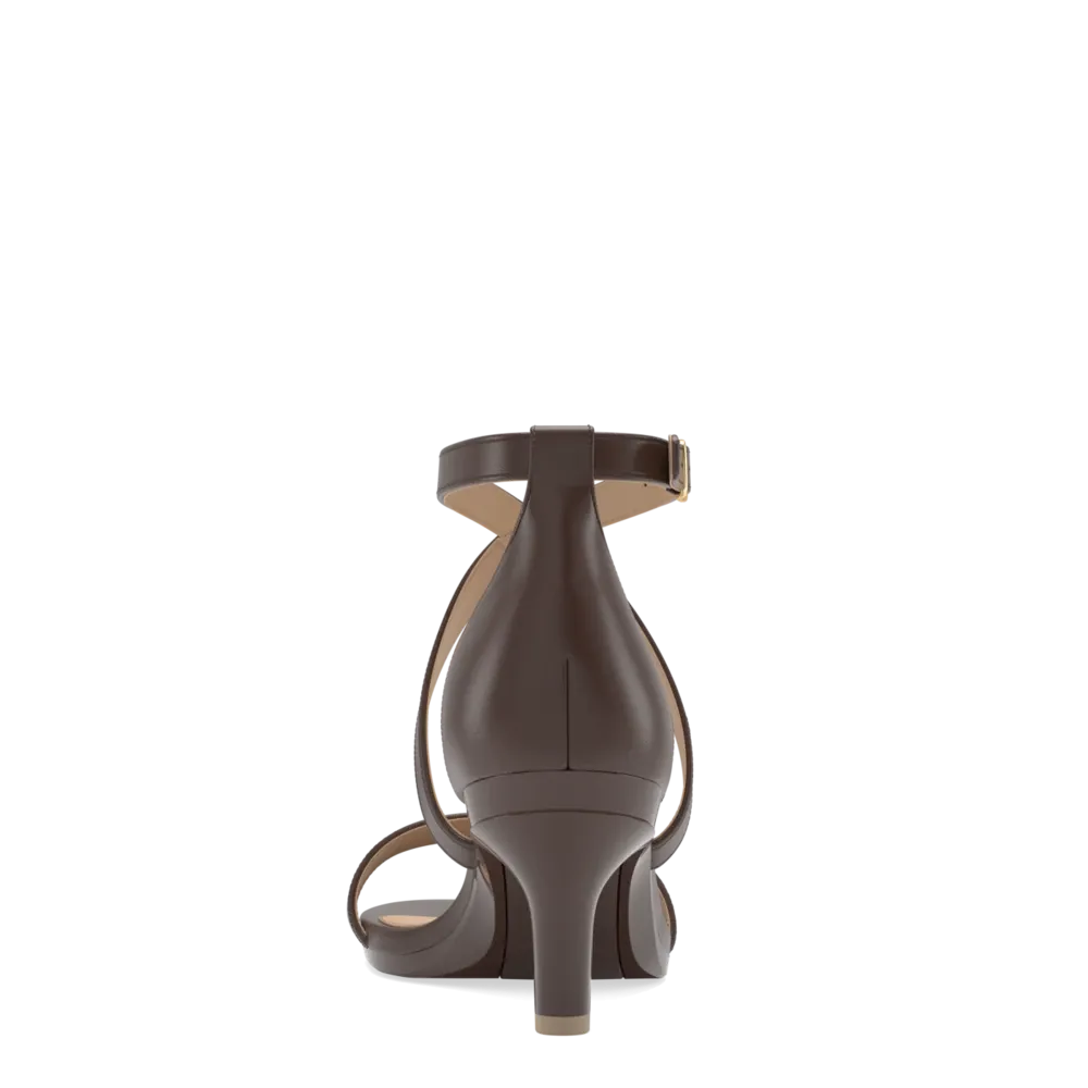 The Sandal - Cocoa Leather   Stiletto Heel Kit 3 Cocoa - FINAL SALE