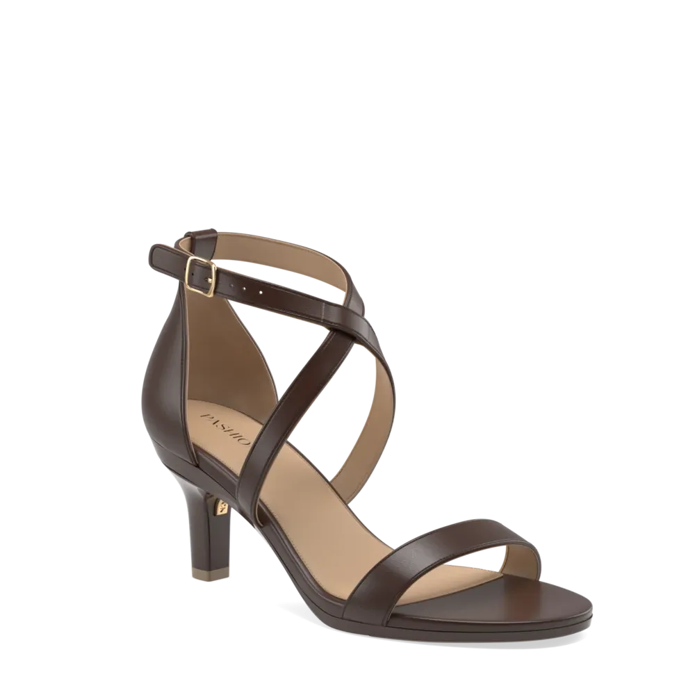 The Sandal - Cocoa Leather   Stiletto Heel Kit 3 Cocoa - FINAL SALE