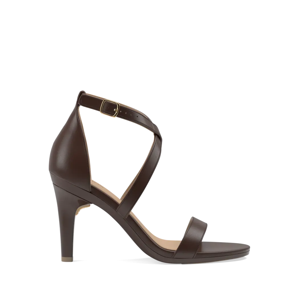 The Sandal - Cocoa Leather   Stiletto Heel Kit 4 Cocoa - FINAL SALE