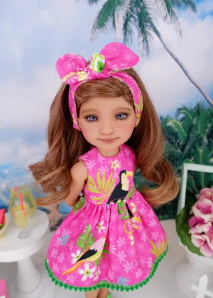 Toco Toucan - top & bloomers with sandals for Ruby Red Fashion Friends doll