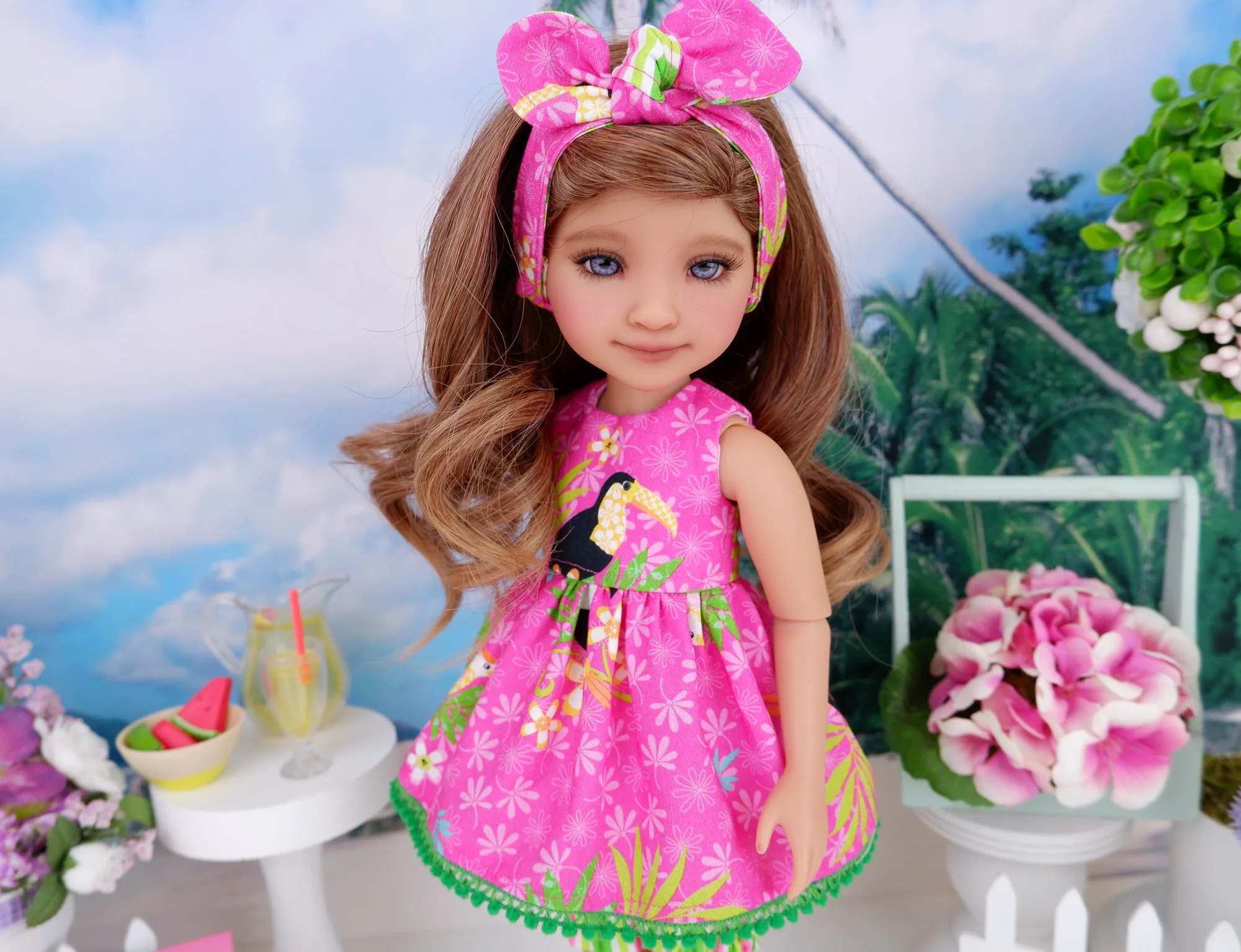 Toco Toucan - top & bloomers with sandals for Ruby Red Fashion Friends doll