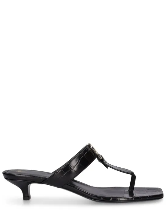 Toteme   35mm Croc embossed leather thong sandals 