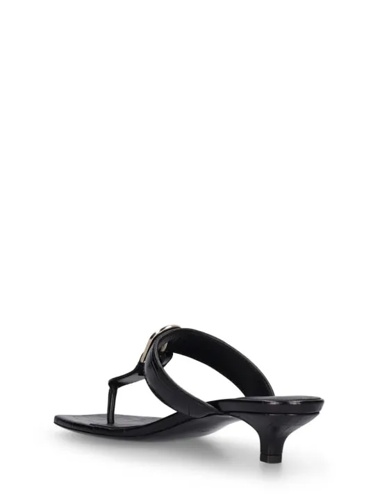 Toteme   35mm Croc embossed leather thong sandals 