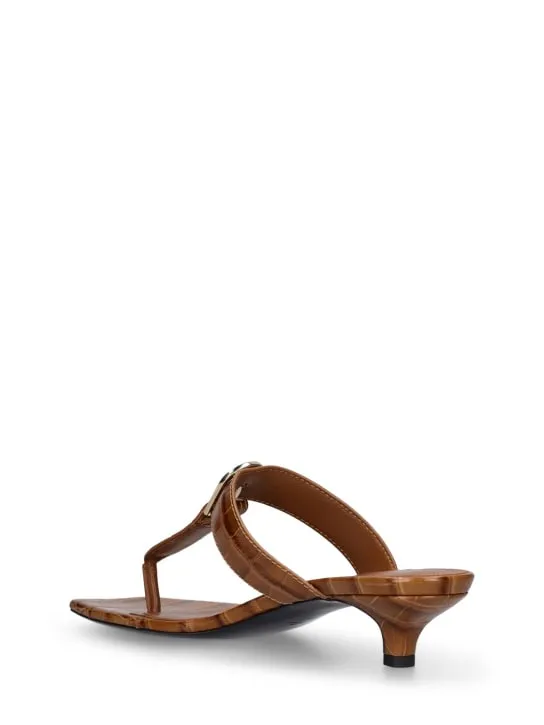 Toteme   35mm Croc embossed leather thong sandals 