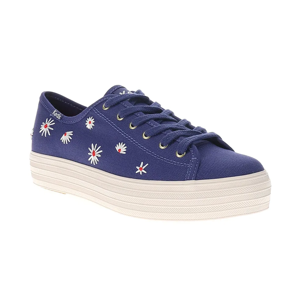 Triple Kick Canvas Embroidery Lace Up Sneakers