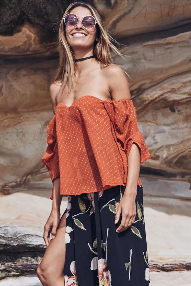 Tuscan Sun Crop Top Rust