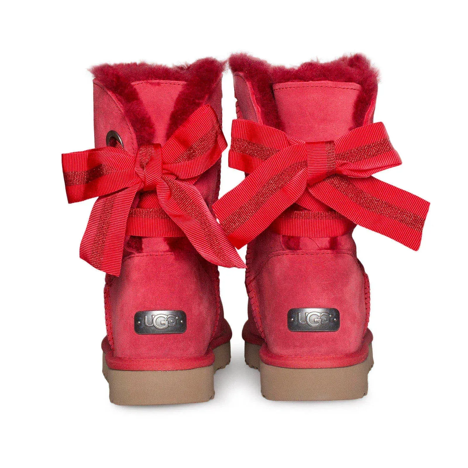UGG Customizable Bailey Bow Short Ribbon Red Boots - Women's