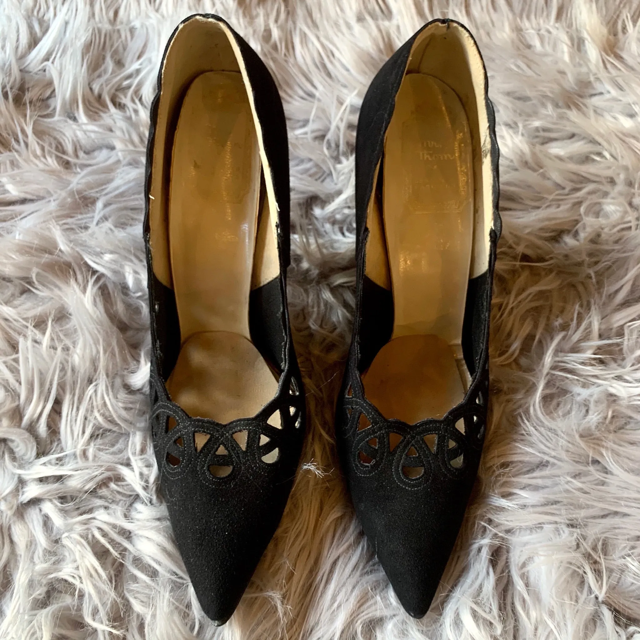 Vintage Mr. Thom Designer Fashion Black Stilettos