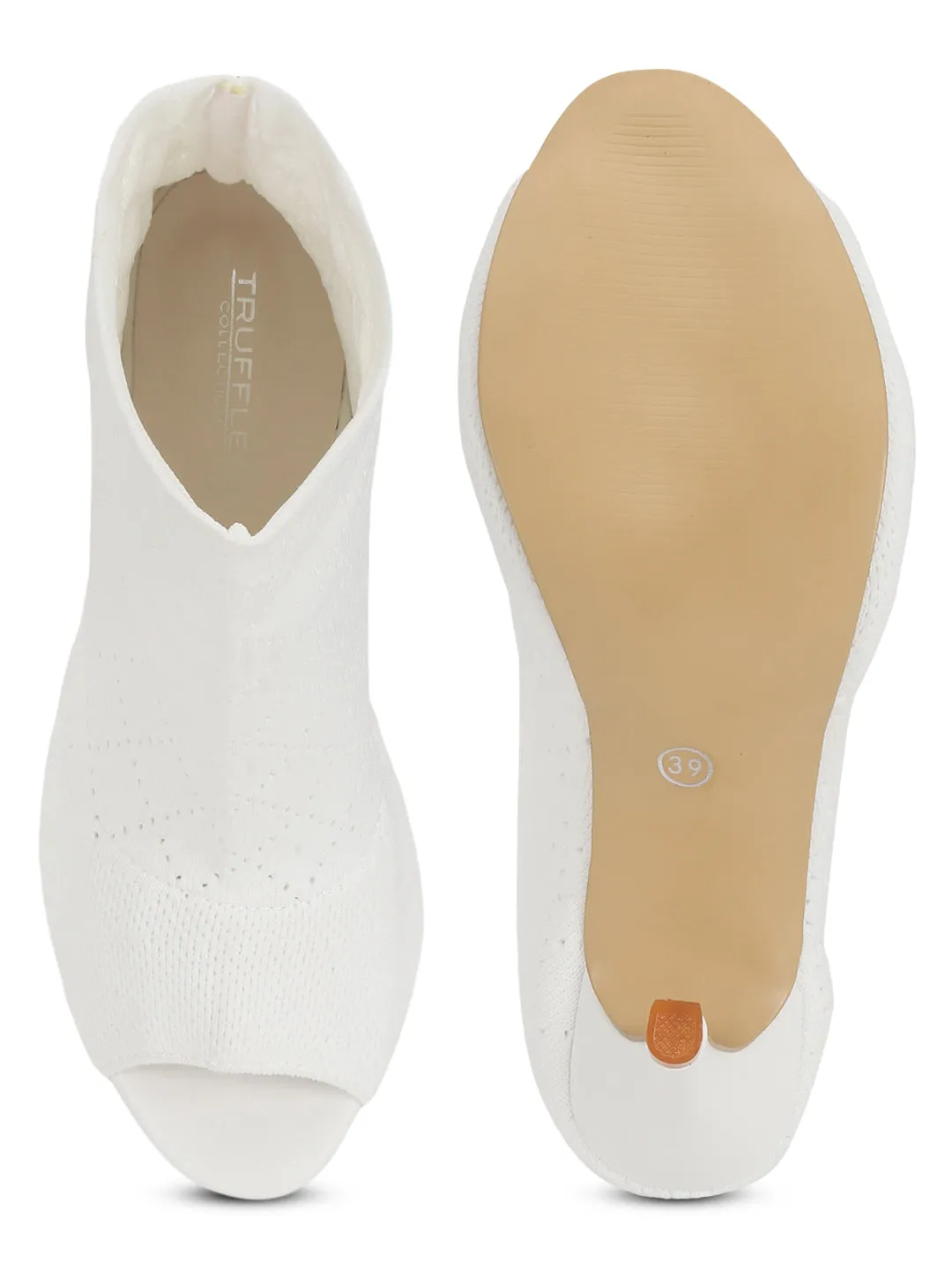 White Knitted Stiletto Sandals (TC-CN-883-6-WHT)