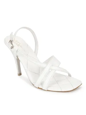 White PU Quilted Sole Strappy Stilettos (TC-SLC-B-72-WHT)
