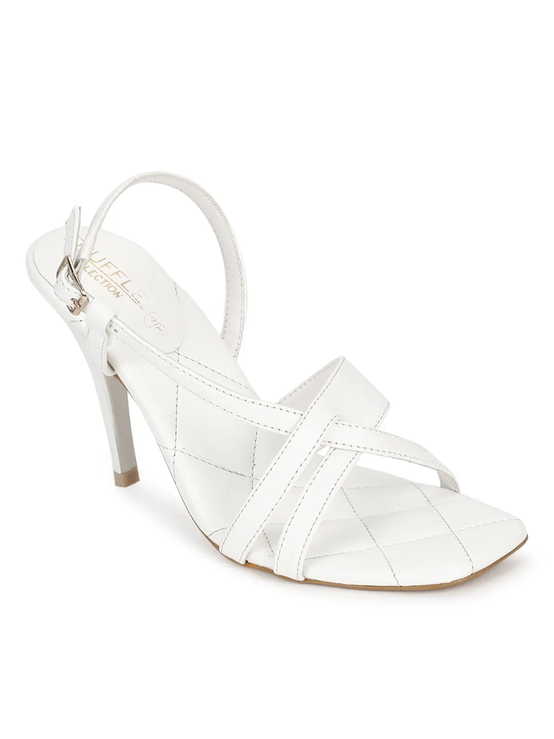 White PU Quilted Sole Strappy Stilettos (TC-SLC-B-72-WHT)