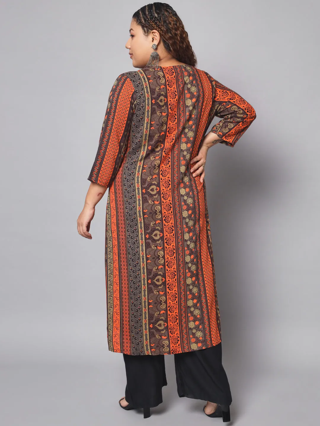 Women Multicolor Rayon Straight  Kurta