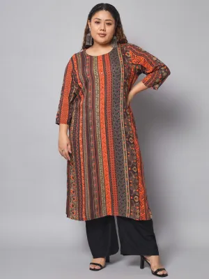 Women Multicolor Rayon Straight  Kurta