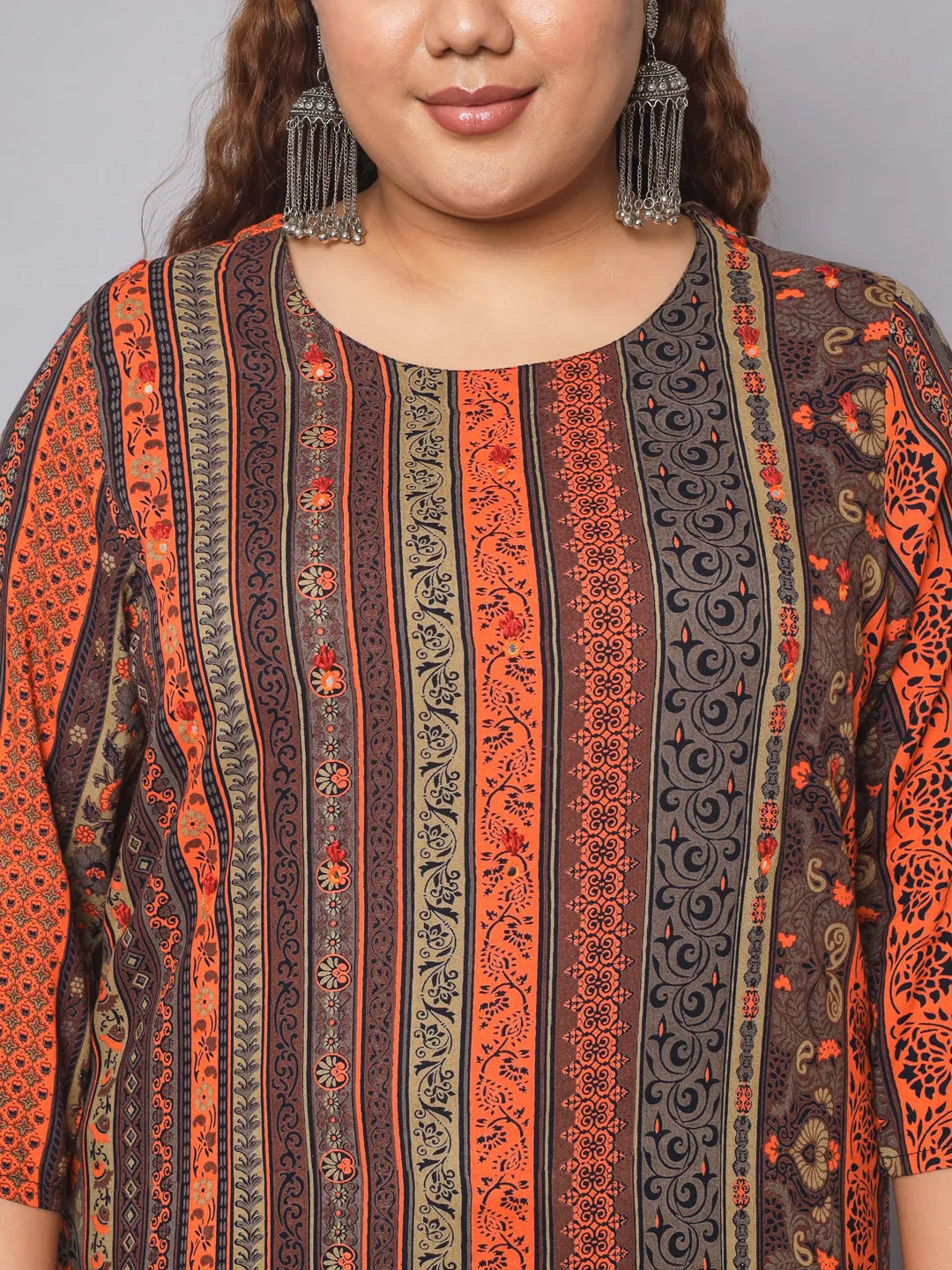 Women Multicolor Rayon Straight  Kurta