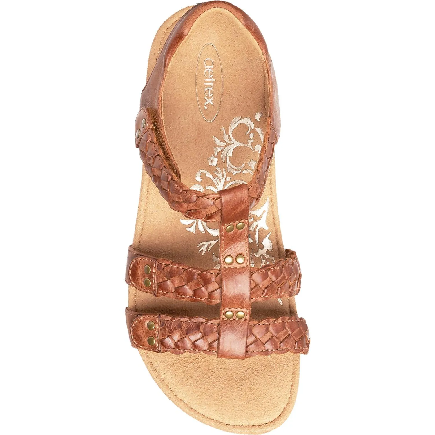 Women's Aetrex Reese Cognac Leather