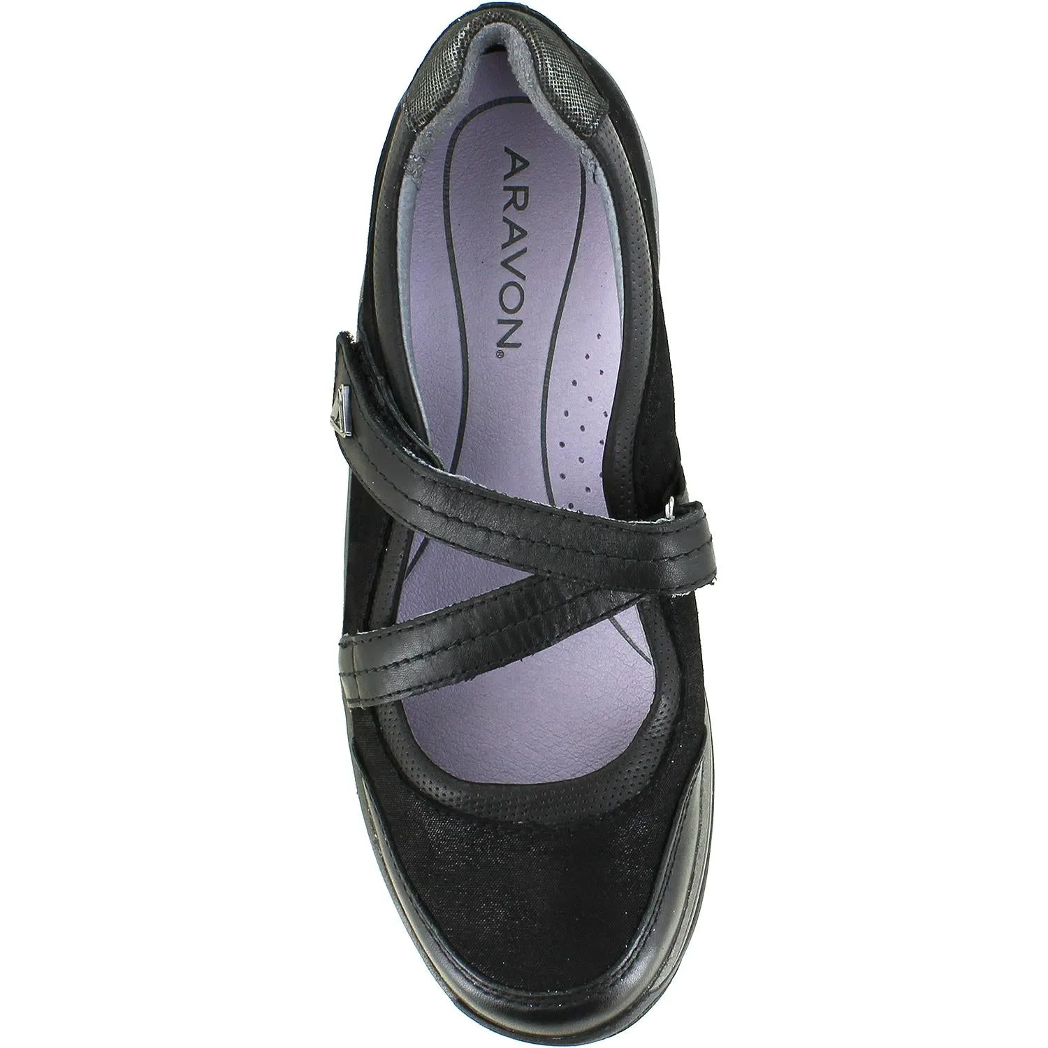 Women's Aravon Pyper Cross Strap Black Leather