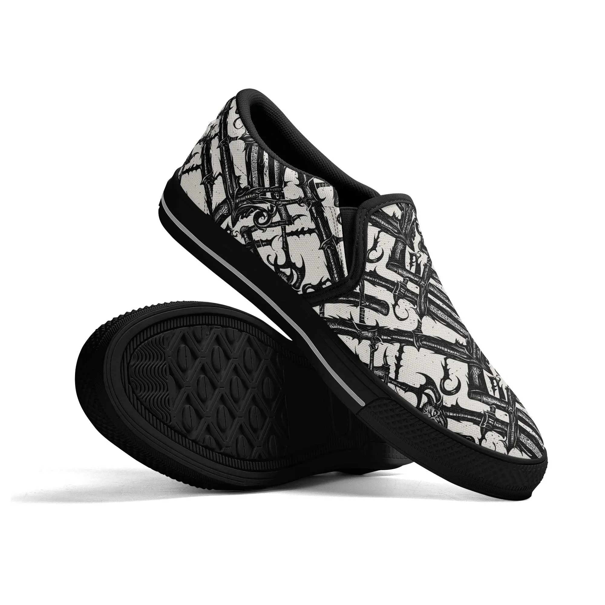 Womens Devil Veins Rubber Slip On Shoes