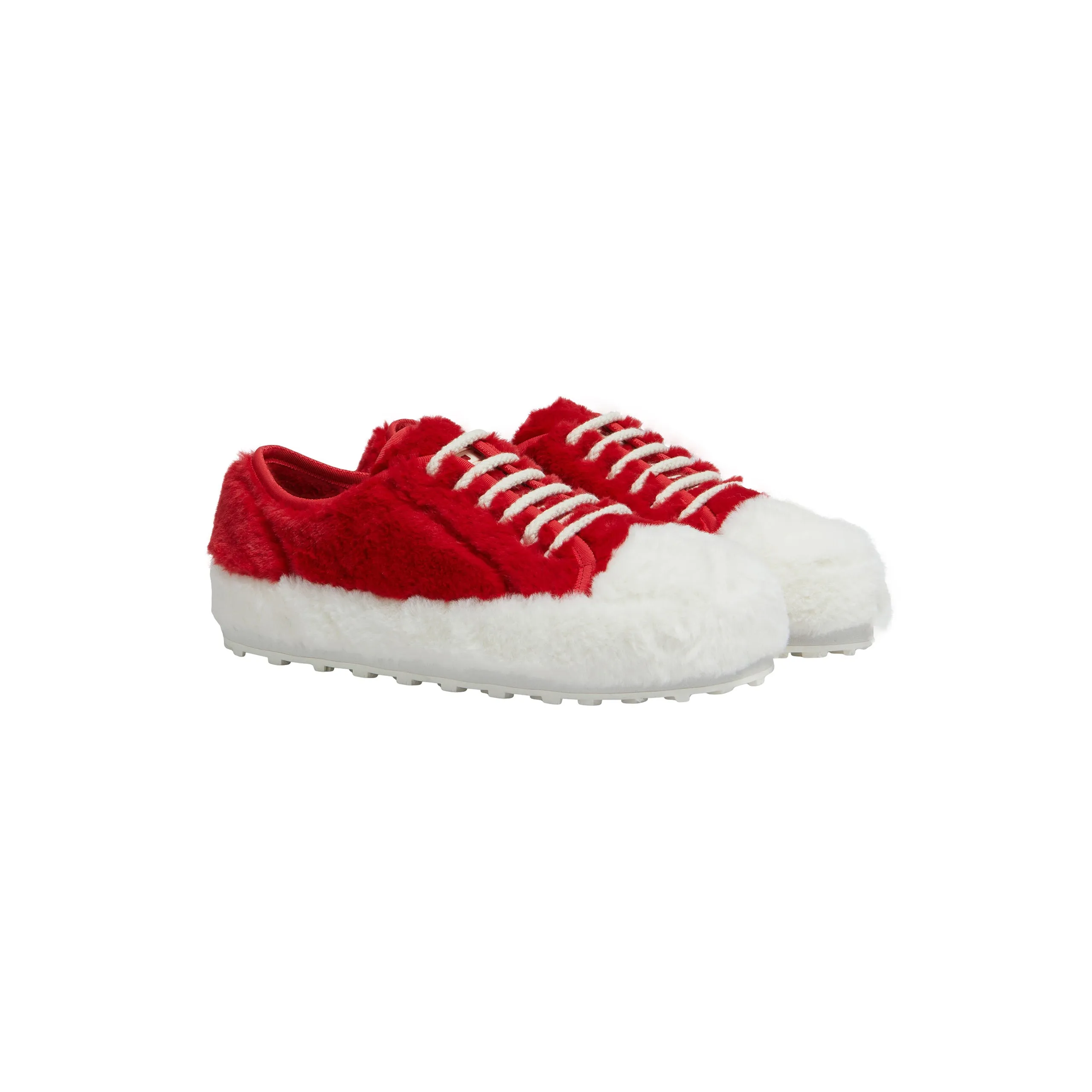 Women's Fluffy Sneakers (Red/White)