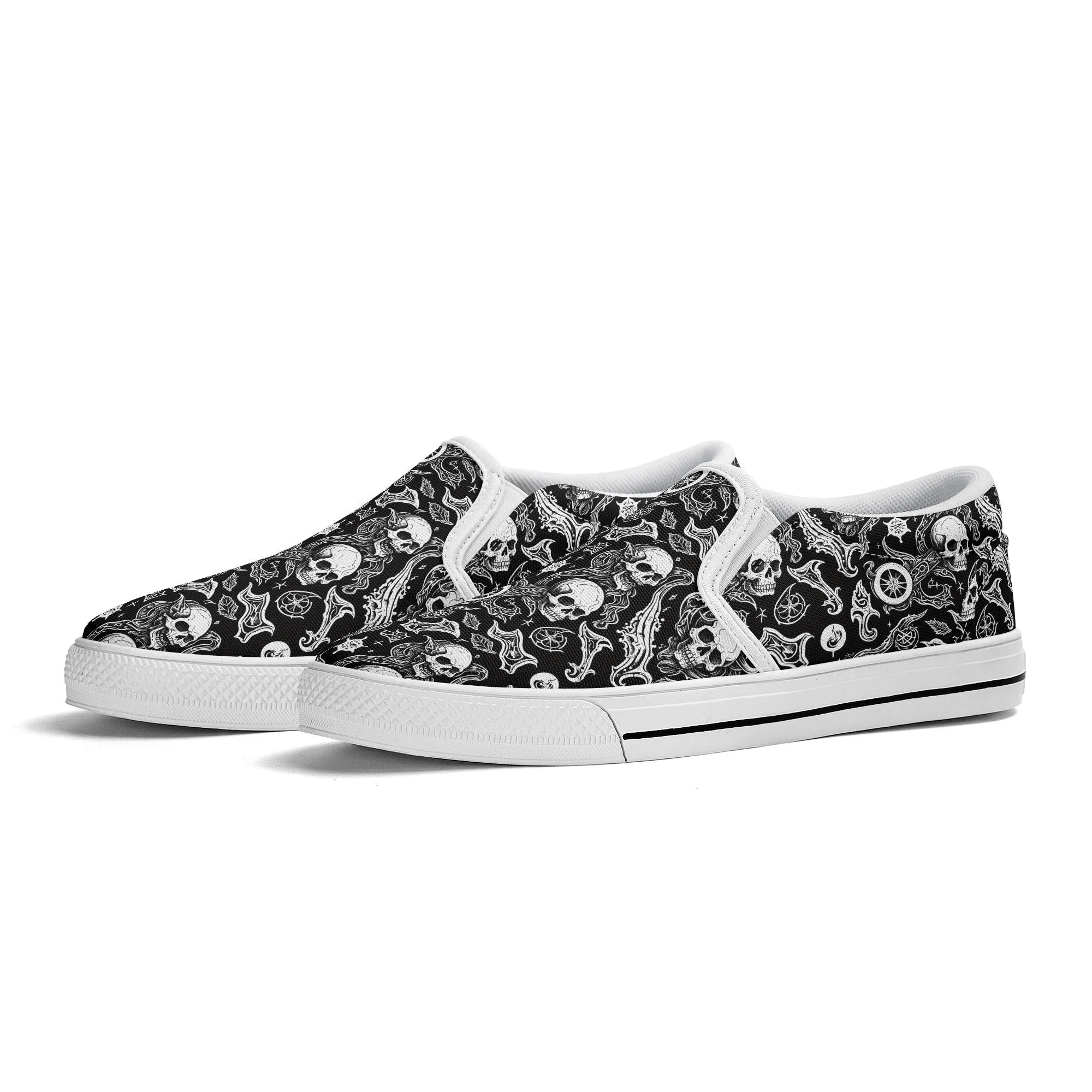 Womens Flying Skulls Rubber Slip On Shoes