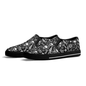 Womens Flying Skulls Rubber Slip On Shoes