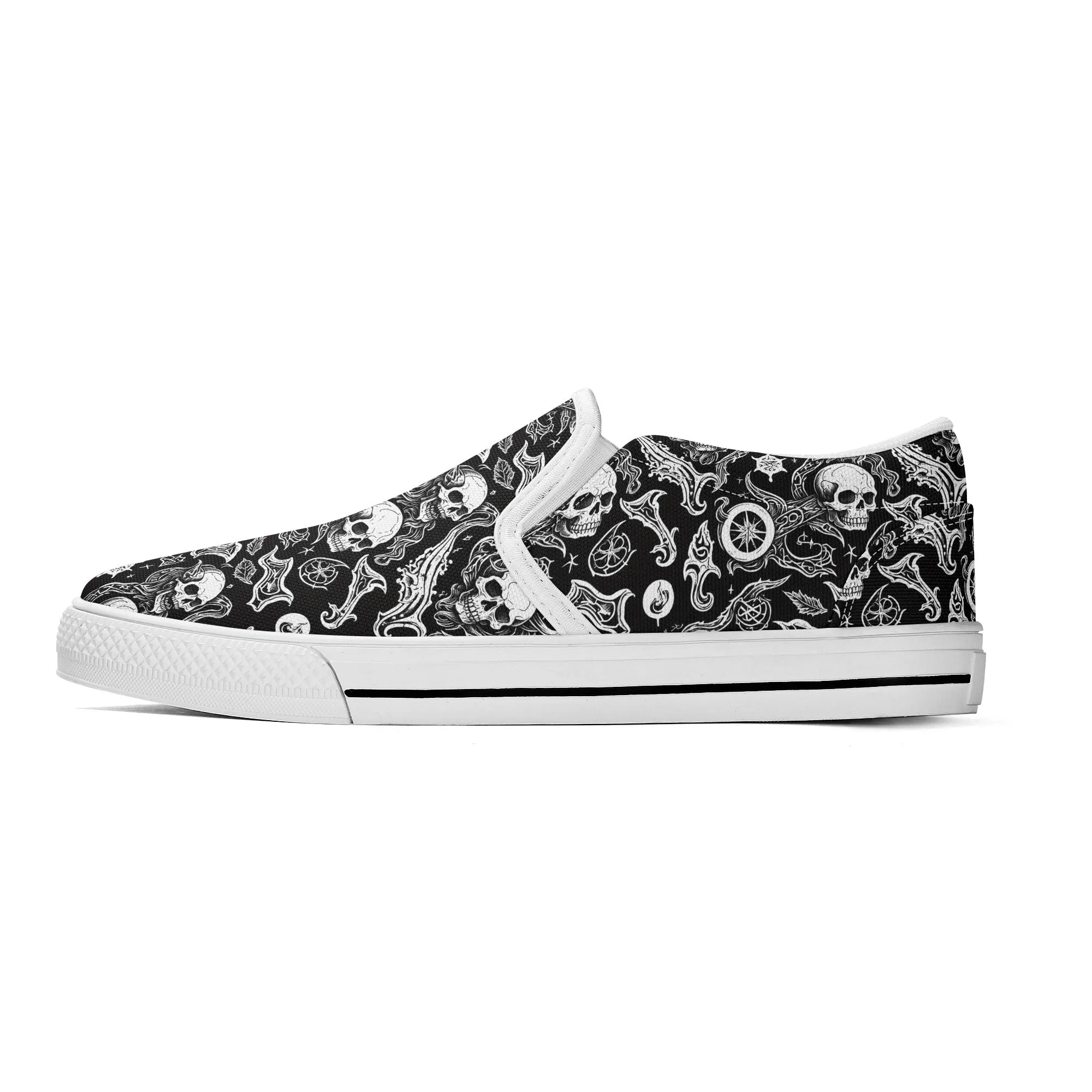 Womens Flying Skulls Rubber Slip On Shoes