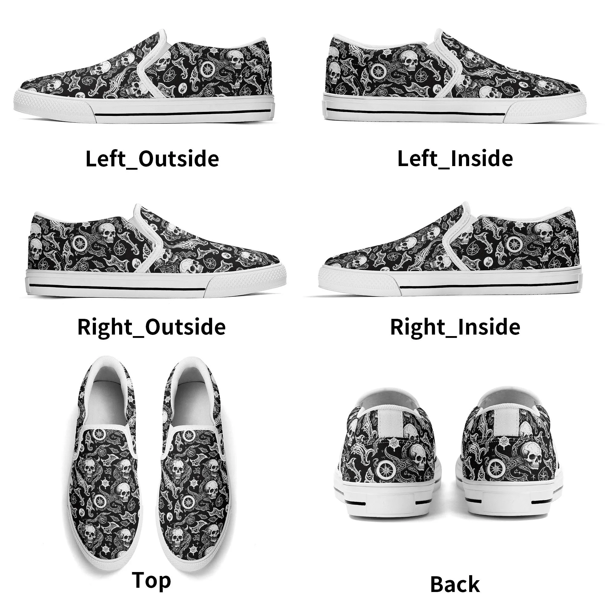 Womens Flying Skulls Rubber Slip On Shoes