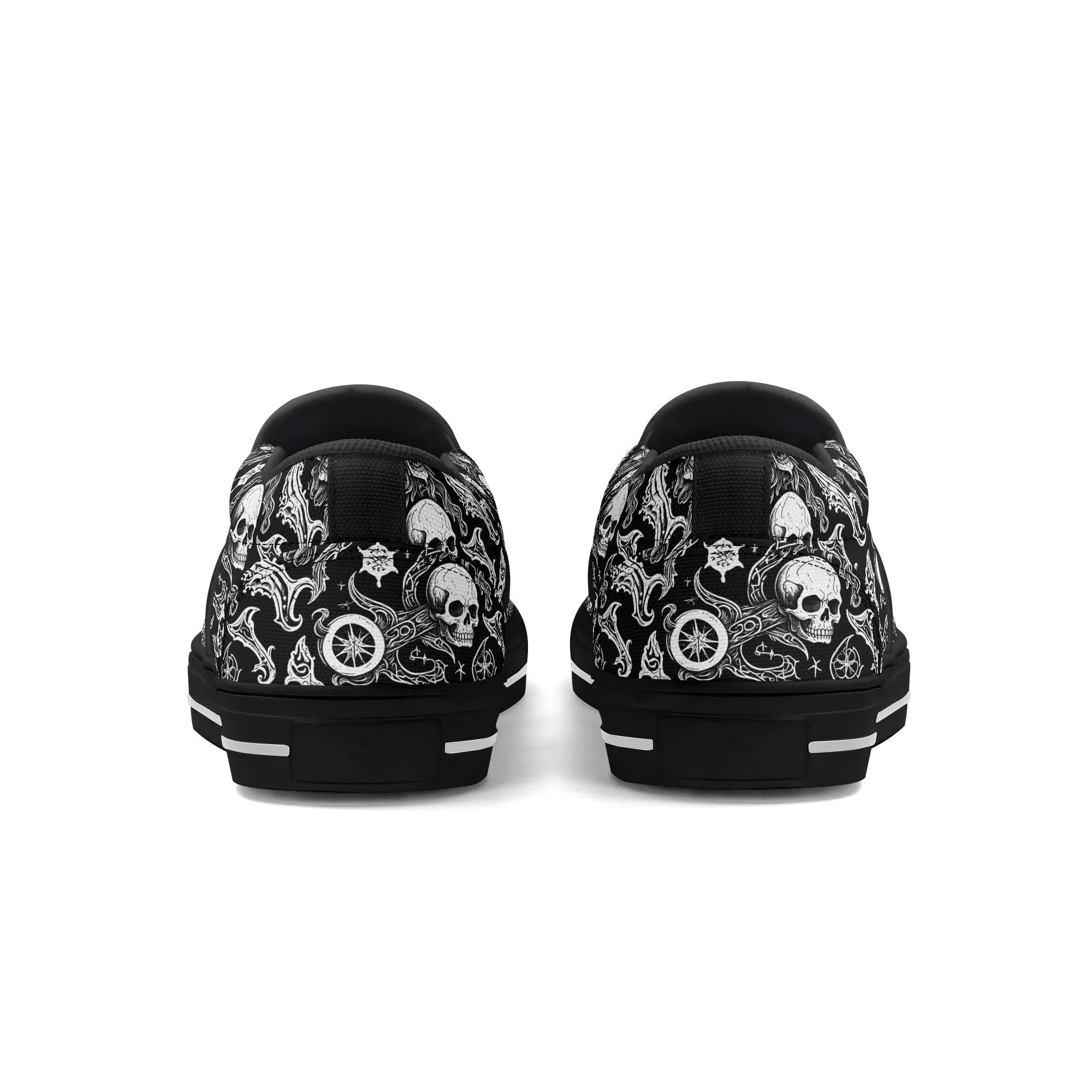 Womens Flying Skulls Rubber Slip On Shoes