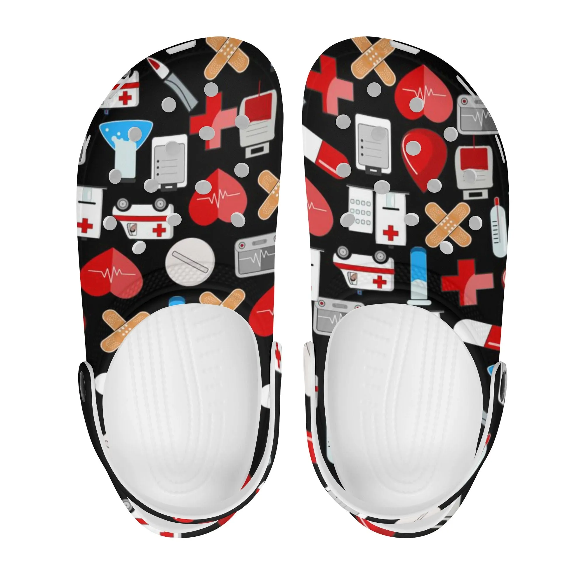Womens Medical Emoji Clogs aka Mules aka Slides