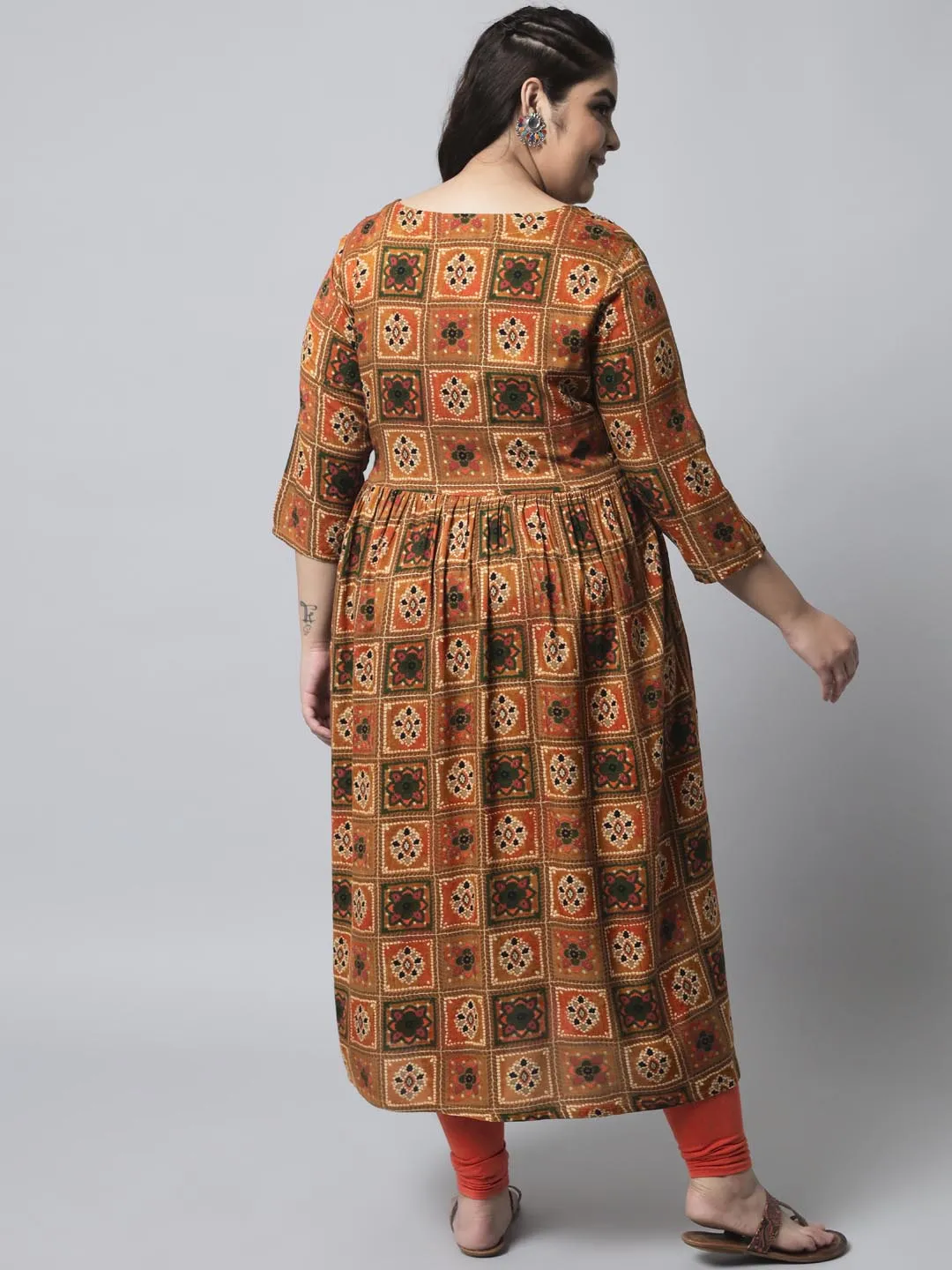 Women's Mustard Rayon Nyara Cut A-Line Kurta