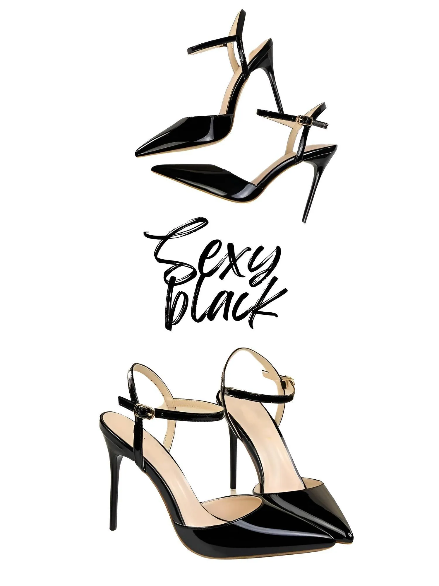 Women's Patent Leather Pumps Stiletto Heel Sandals