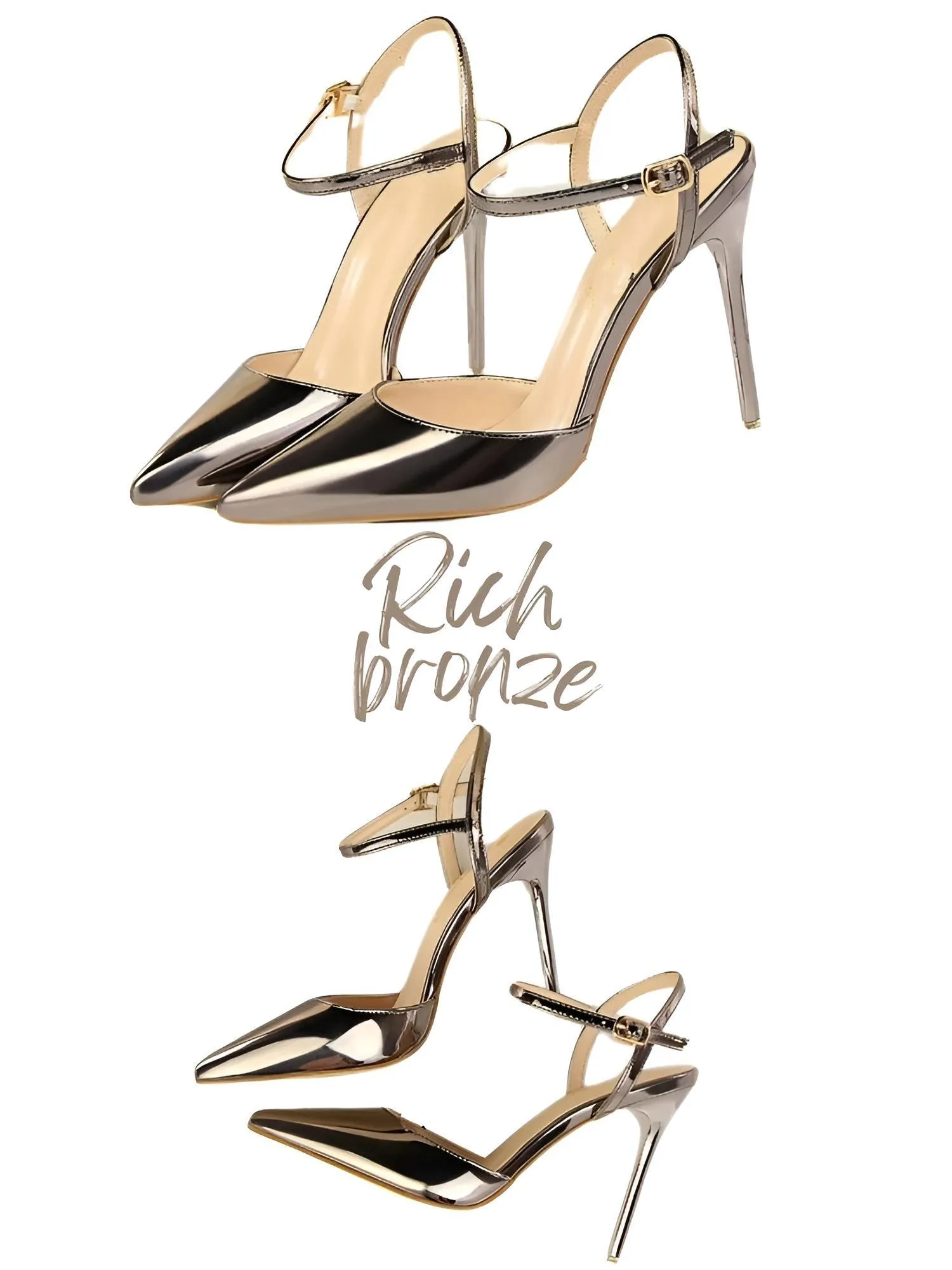 Women's Patent Leather Pumps Stiletto Heel Sandals