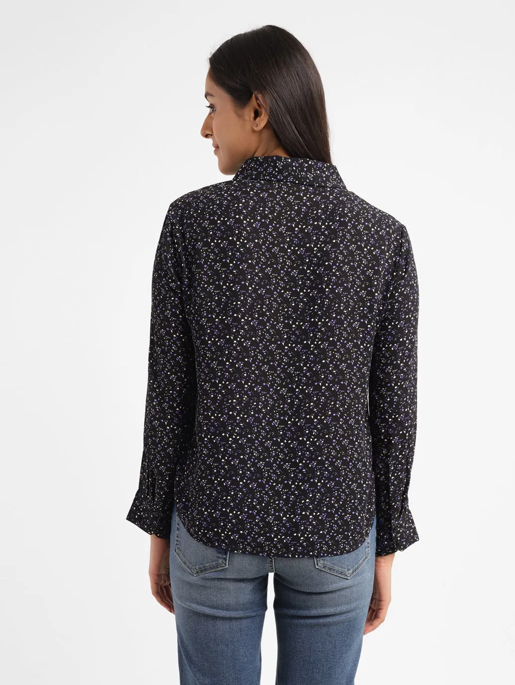 Women's Printed Shirt Collar Shirt