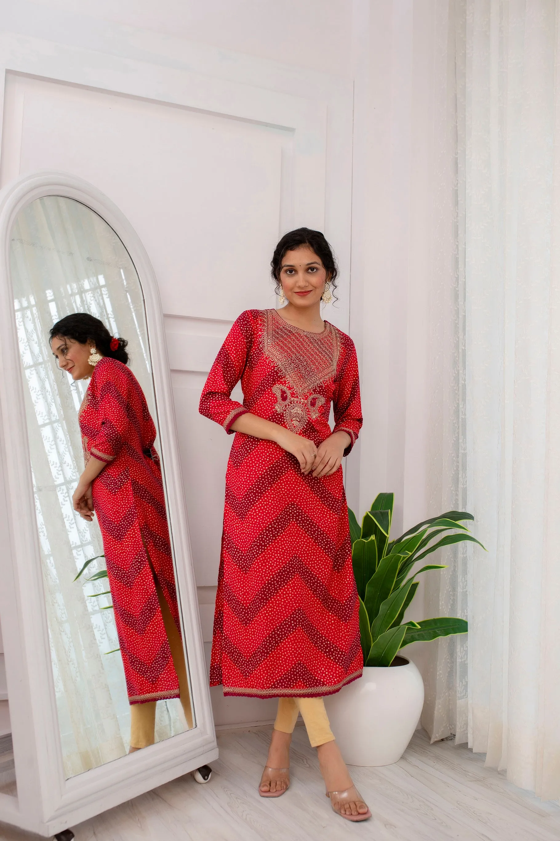 Womens Rayon Maroon and Purpal Straight Kurta