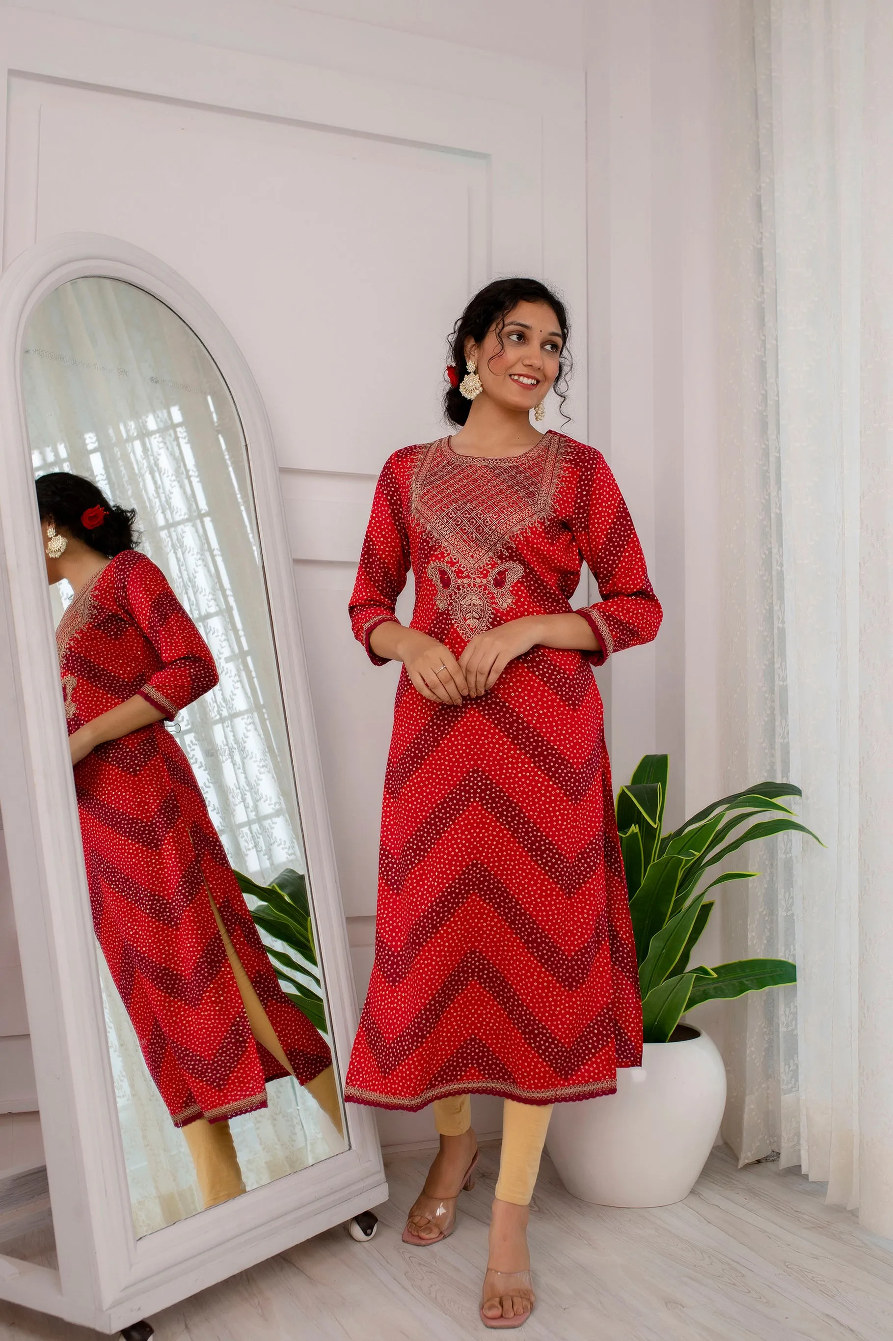 Womens Rayon Maroon and Purpal Straight Kurta