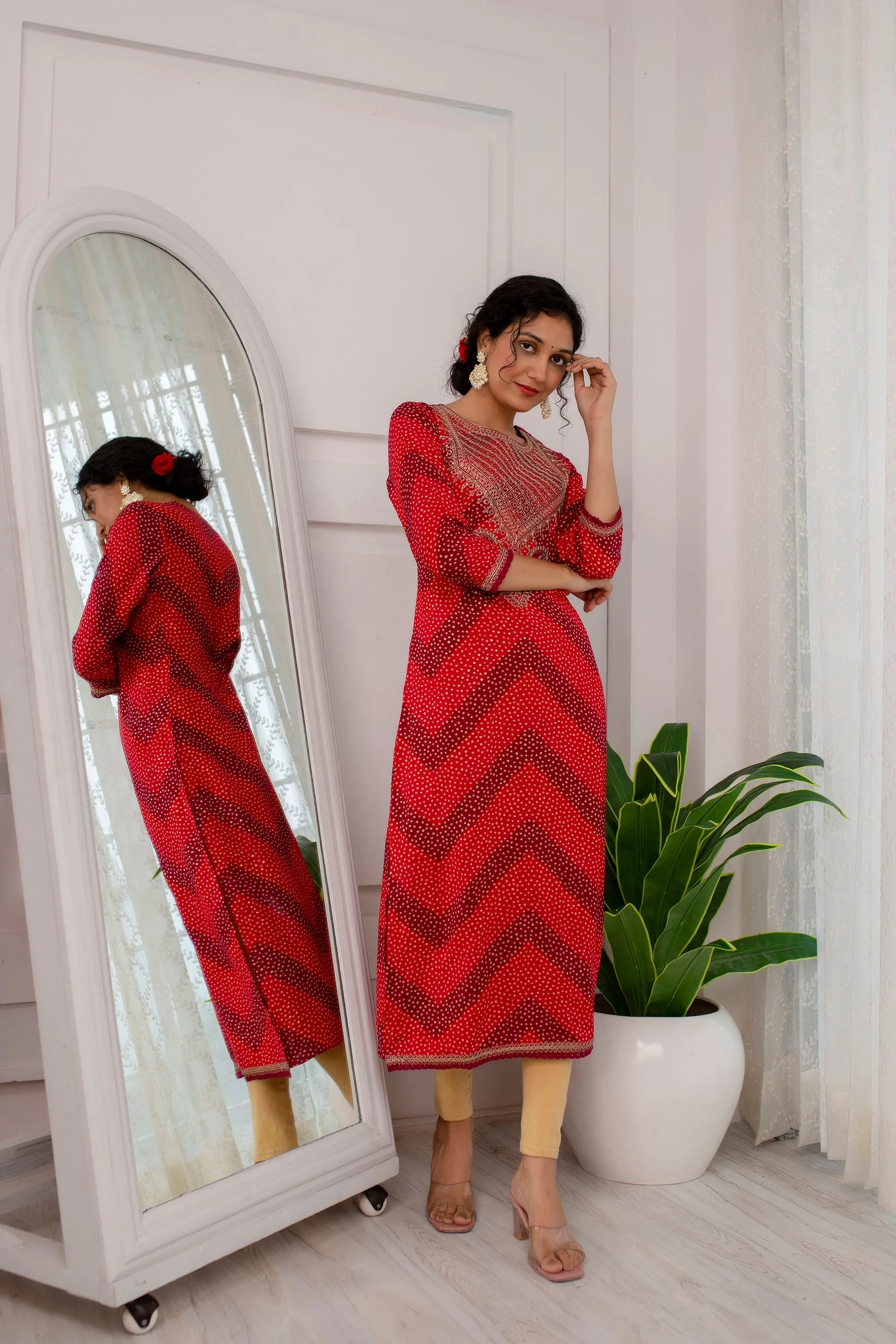 Womens Rayon Maroon and Purpal Straight Kurta