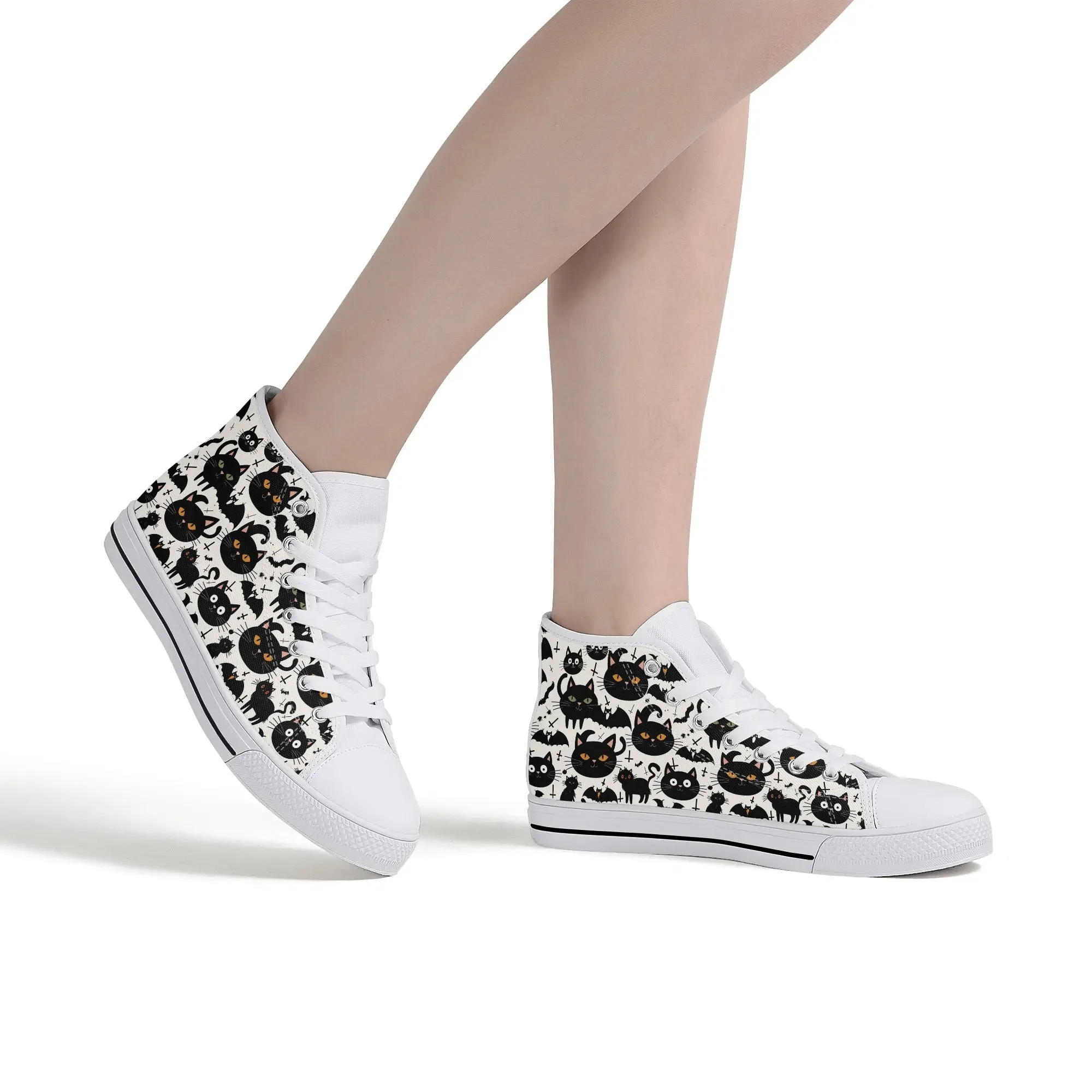Womens Rubber High Top Crazy Cat Canvas Shoes
