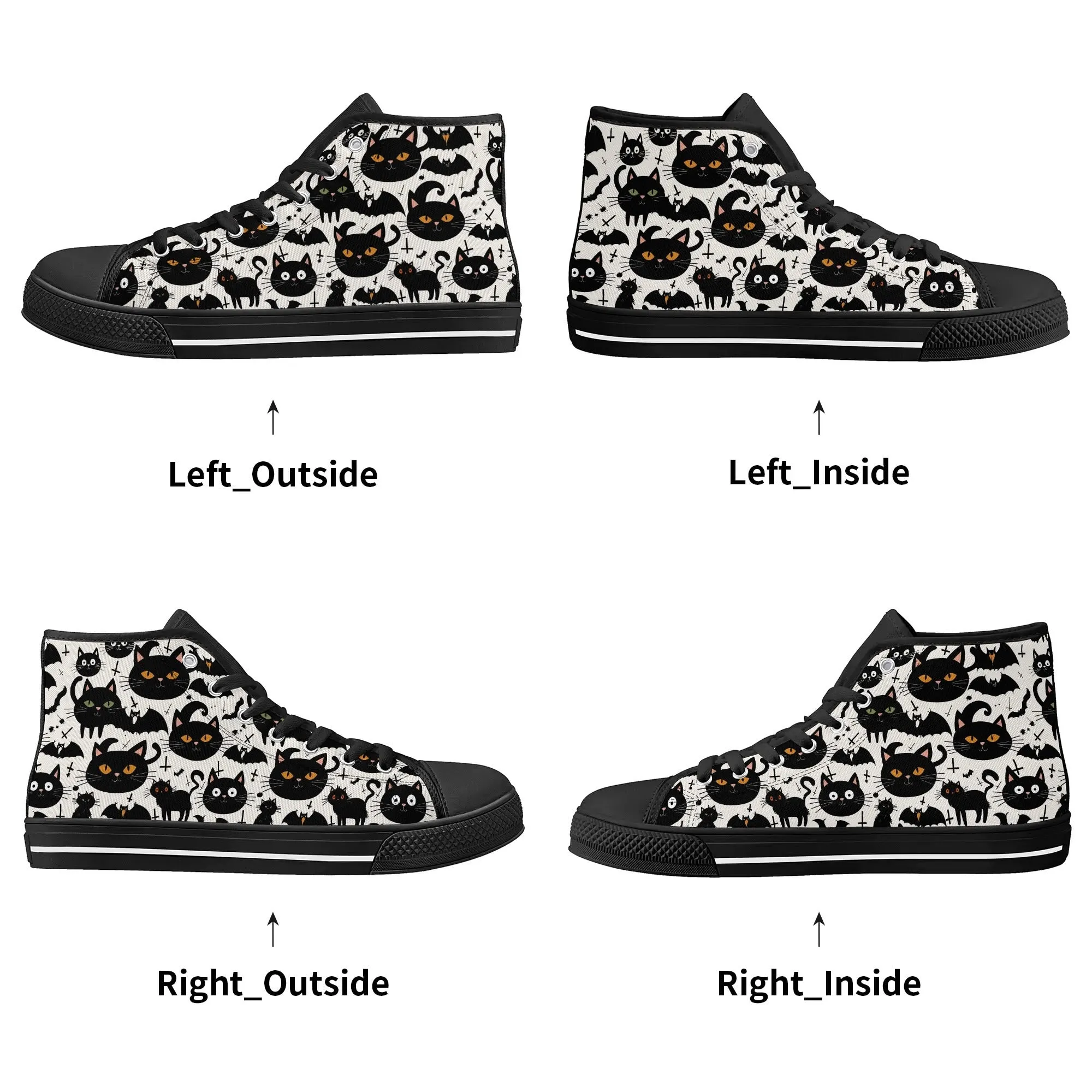 Womens Rubber High Top Crazy Cat Canvas Shoes