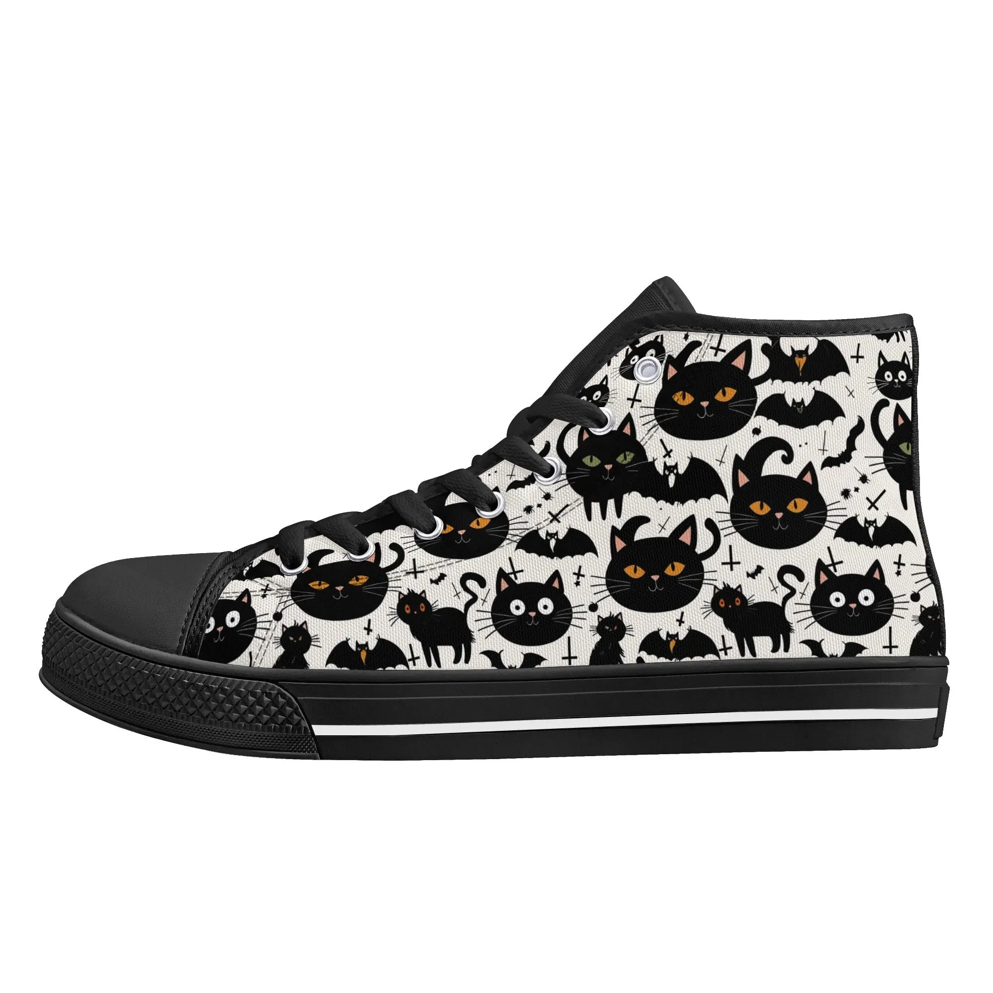 Womens Rubber High Top Crazy Cat Canvas Shoes
