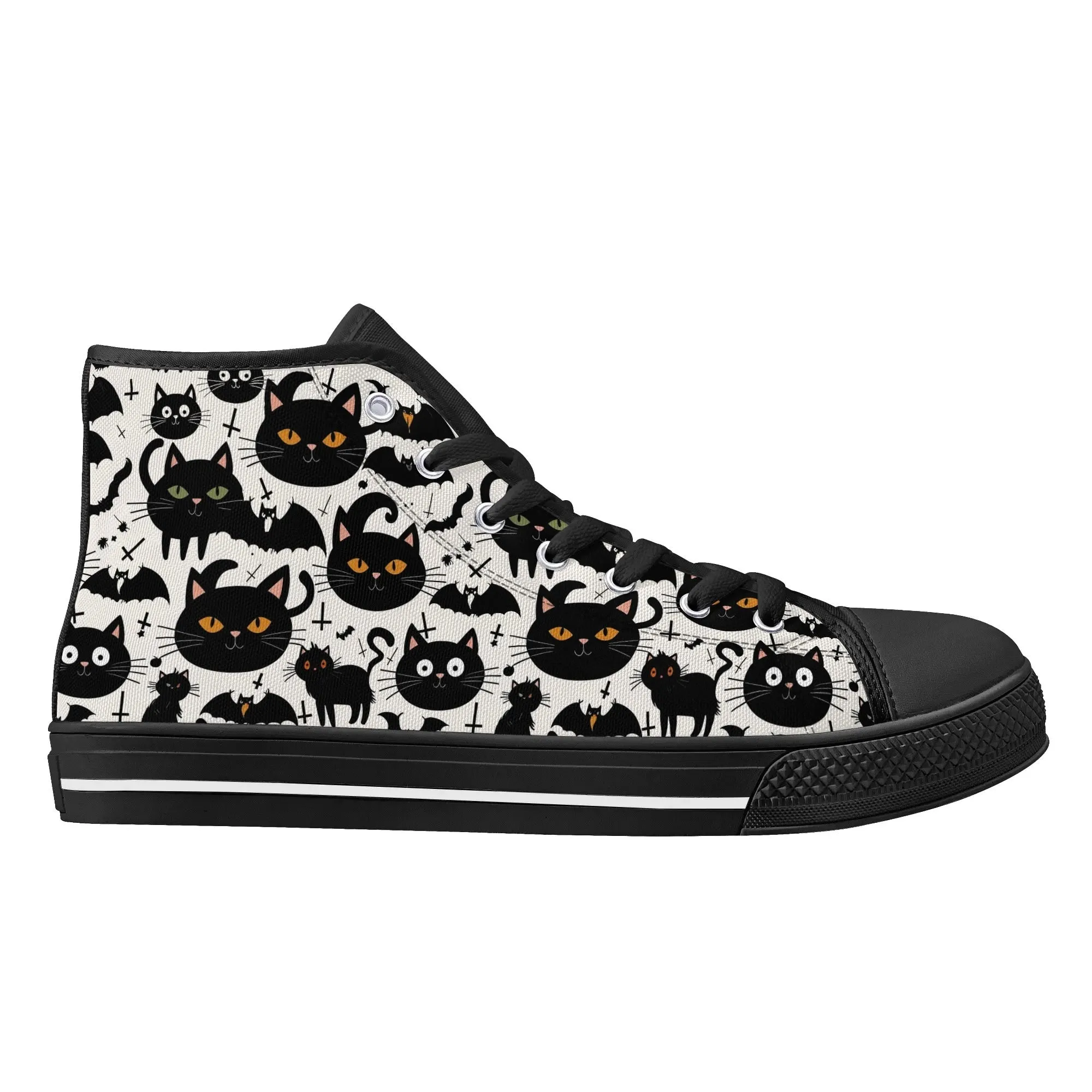 Womens Rubber High Top Crazy Cat Canvas Shoes