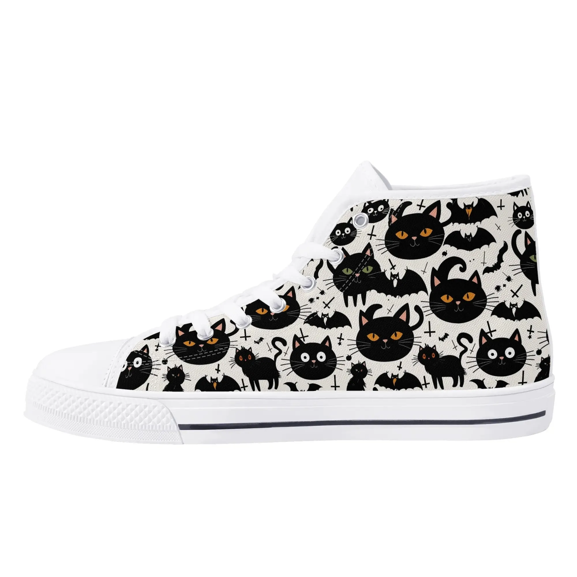 Womens Rubber High Top Crazy Cat Canvas Shoes