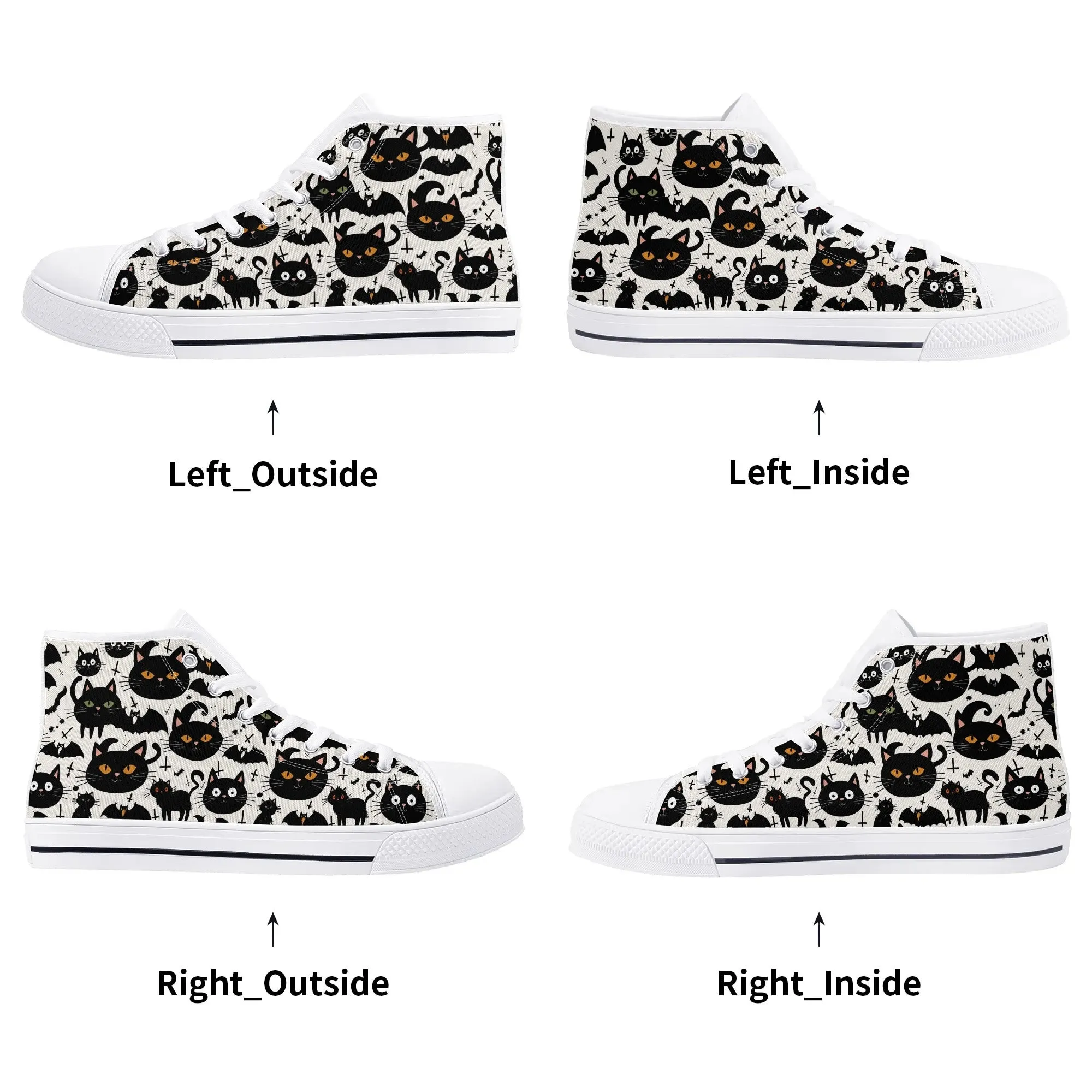 Womens Rubber High Top Crazy Cat Canvas Shoes