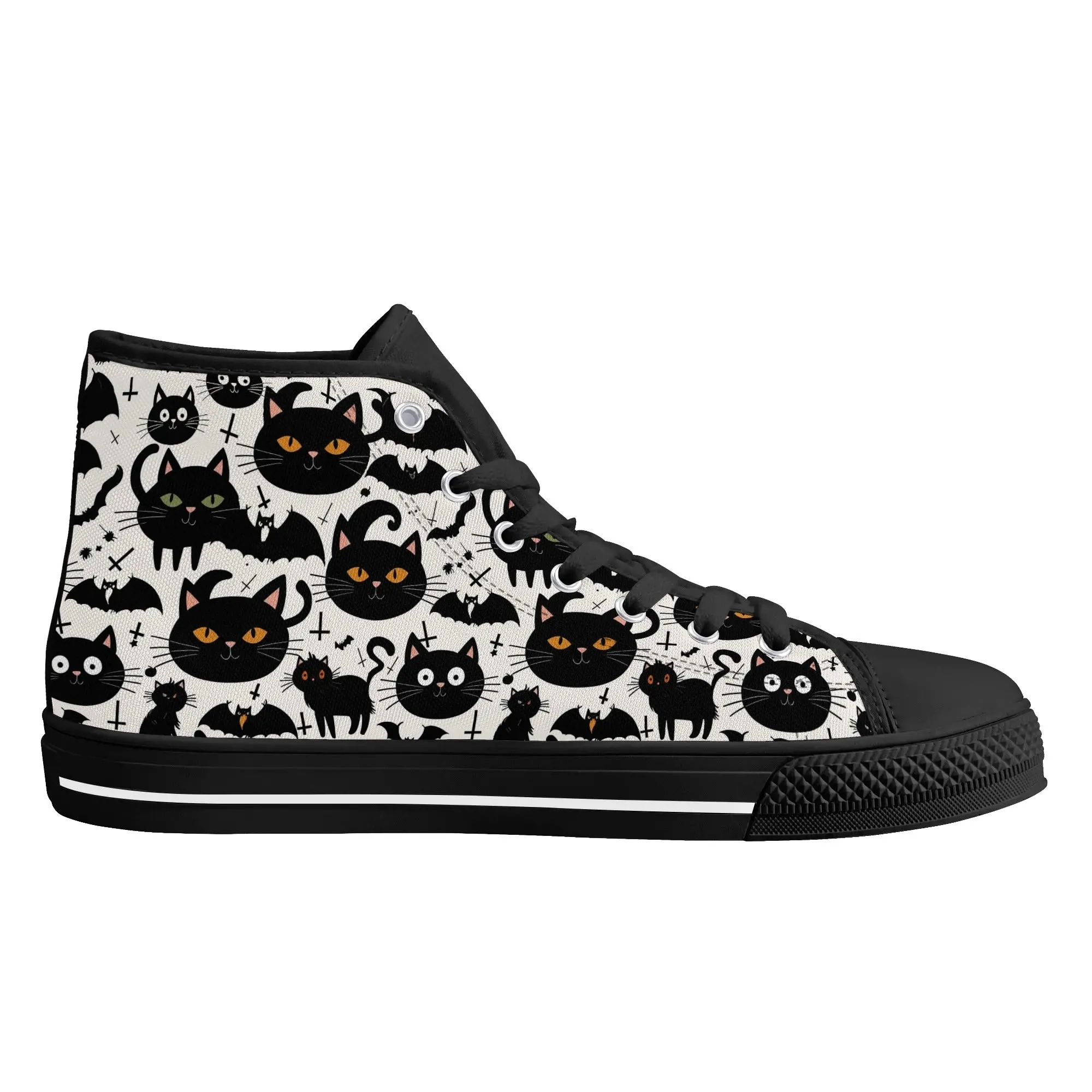 Womens Rubber High Top Crazy Cat Canvas Shoes