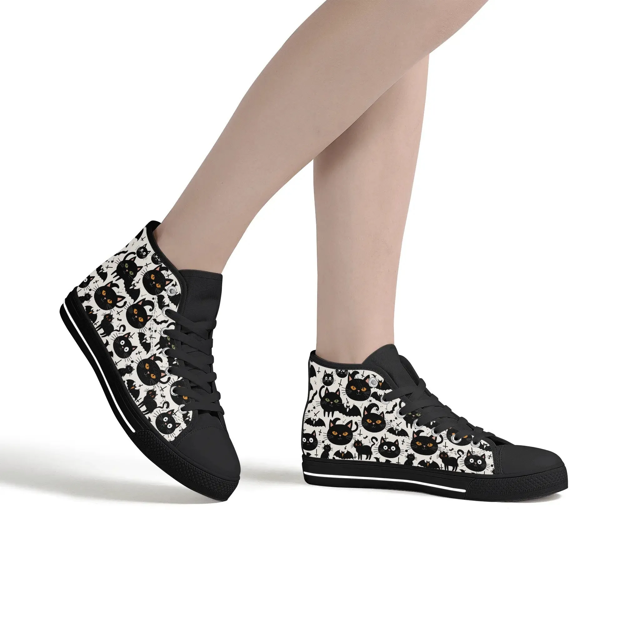Womens Rubber High Top Crazy Cat Canvas Shoes