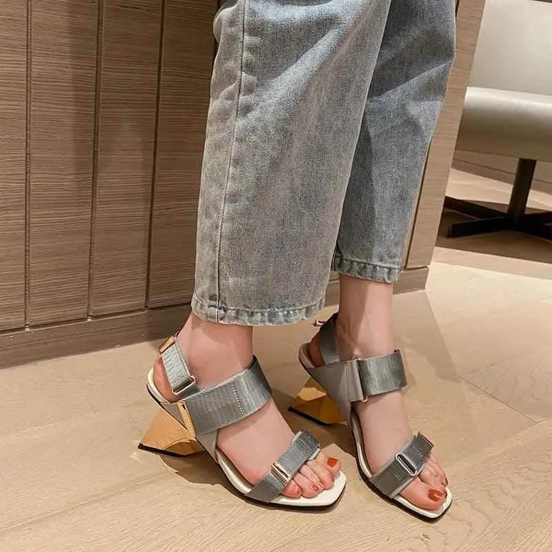 Women's Sandals Shoes - Gladiator High Heels, Leather Office Design - TSS166