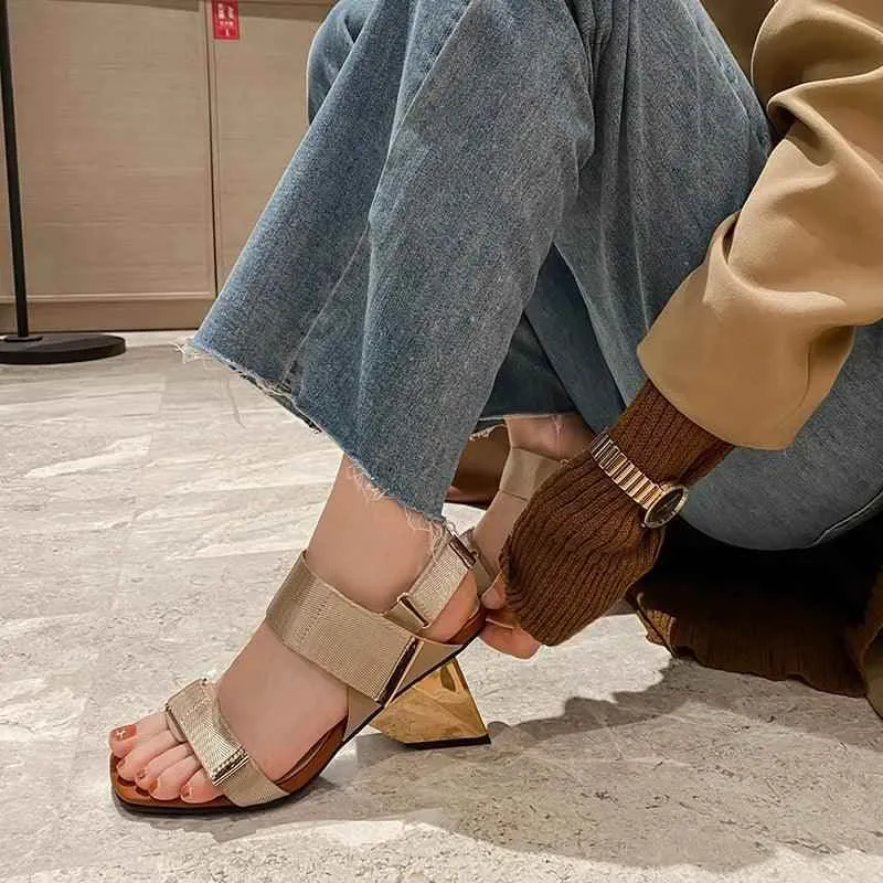 Women's Sandals Shoes - Gladiator High Heels, Leather Office Design - TSS166
