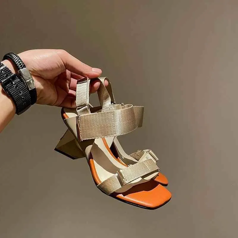 Women's Sandals Shoes - Gladiator High Heels, Leather Office Design - TSS166