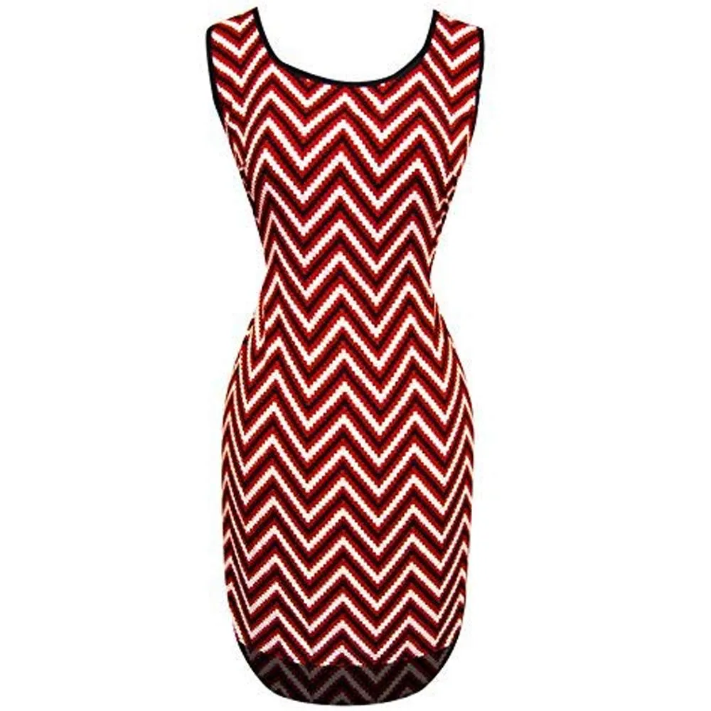 Women's Spring Summer Chevron Design High-Low Dresses